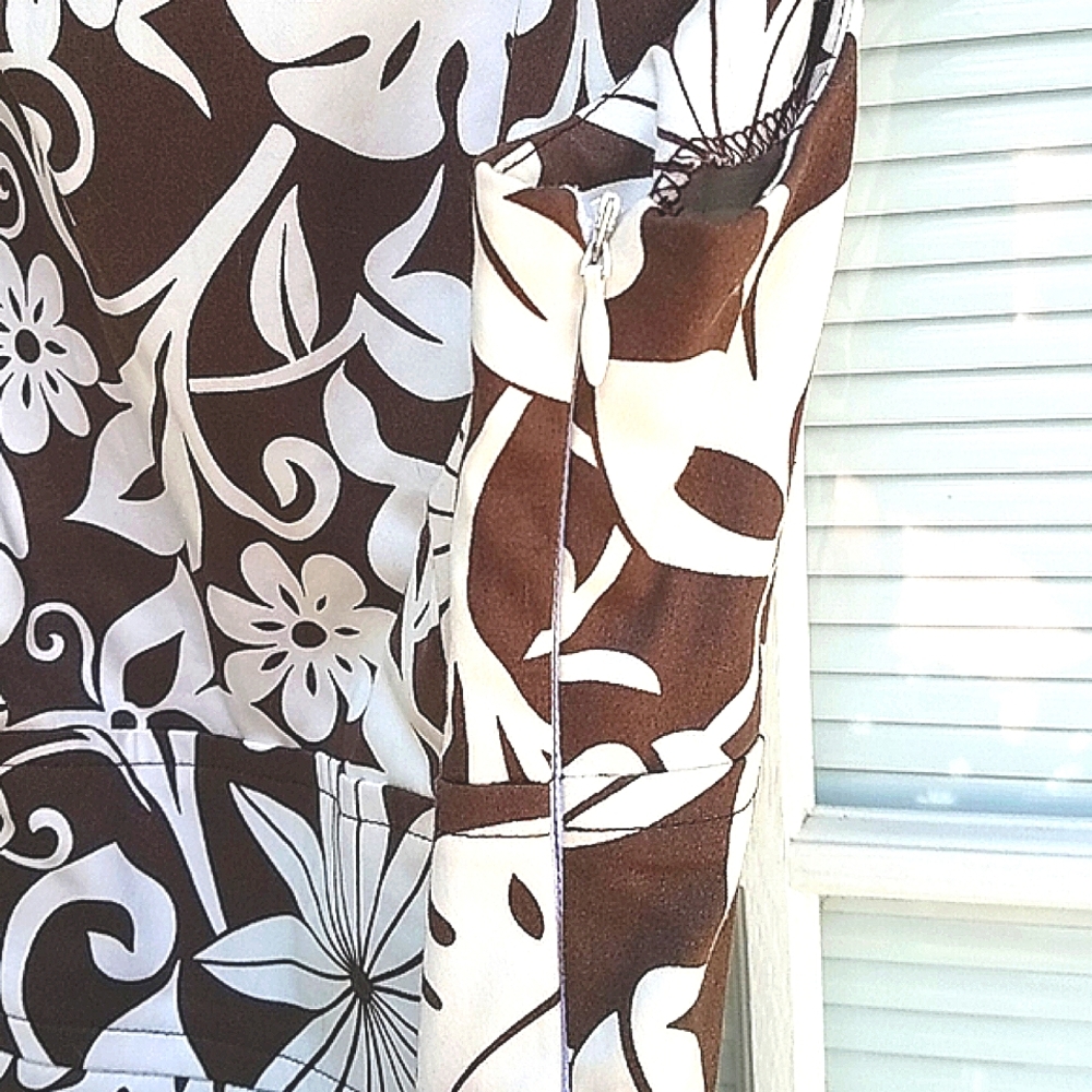 Charming London Time White & Brown Floral Dress - Size 12P - For Any Occaccion! - Picture 5 of 8